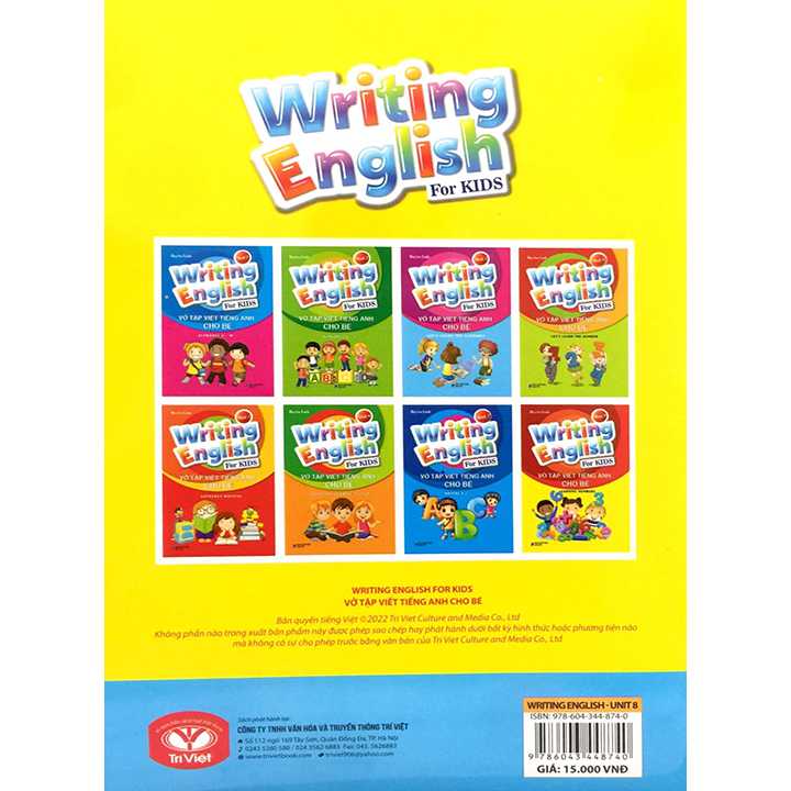 Wringting English For KIDS - Unit 8 - Vở Tập Viết Tiếng Anh Cho Bé - Ảnh 1