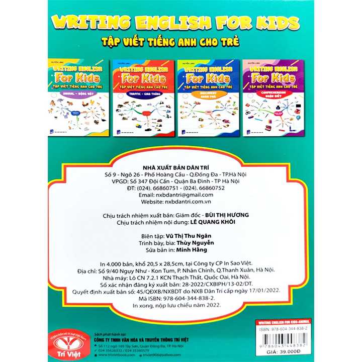 Writing English - For Kids - Tập Viết Tiếng Anh Cho Trẻ - Động Vật - Ảnh 2