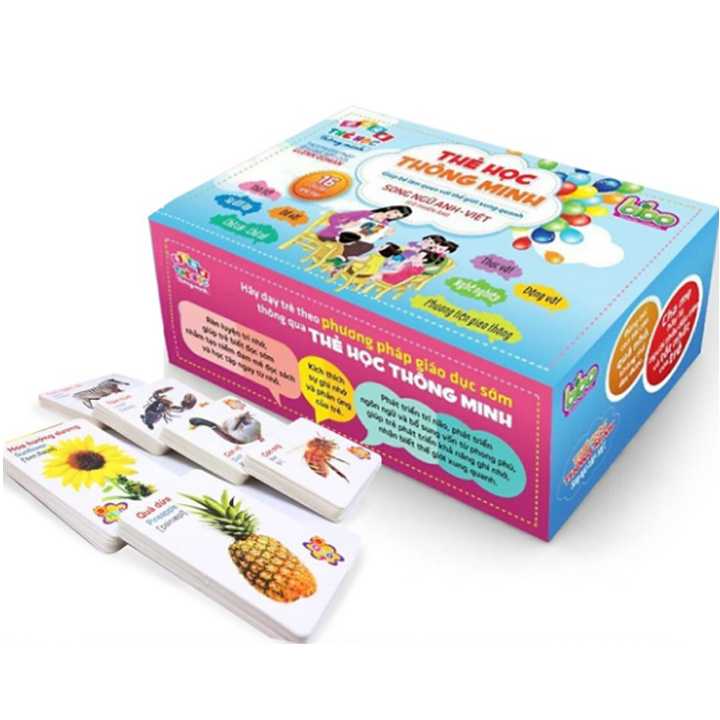 Bộ Thẻ Học Thông Minh Flashcards Cho Bé Học Tiếng Anh BIBO 416 Thẻ Học - Ảnh 1