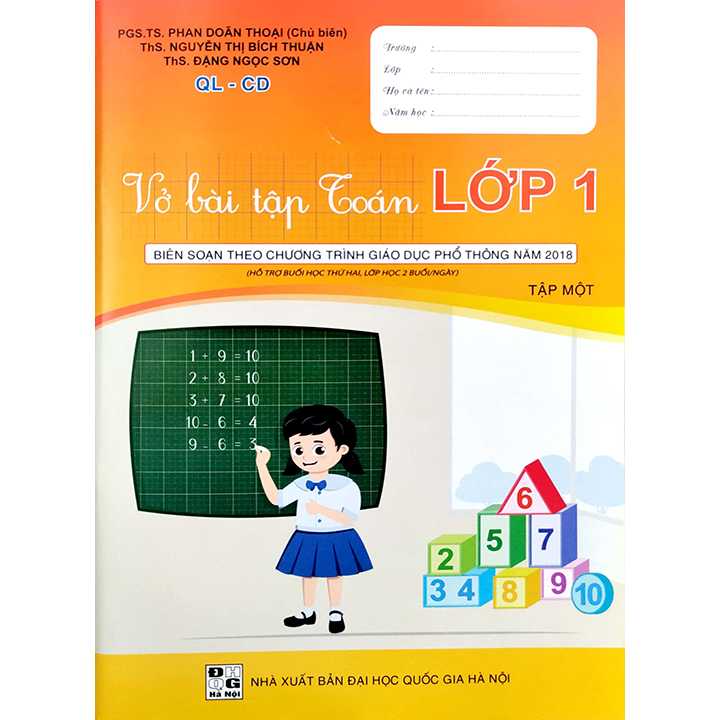 Vở Bài Tập Toán Lớp 1 - Tập 1 - QL-CD - Biên Soạn Theo Chương Trình Giáo Dục Phổ Thông Năm 2018