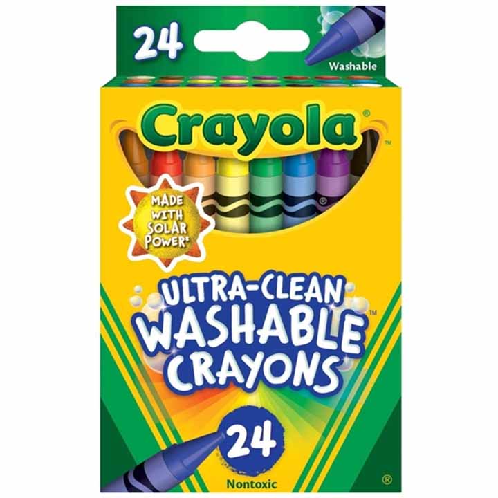 Hộp Bút Màu Sáp Ultra Clean Washable Crayons - 24 Màu - Crayola-526924 - Ảnh 1