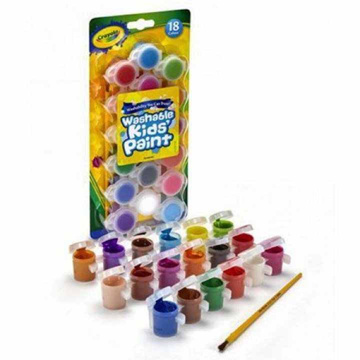 Vỉ Màu Nước Washable Kids' Paint - 18 Màu - Crayola-540125 - Ảnh 4
