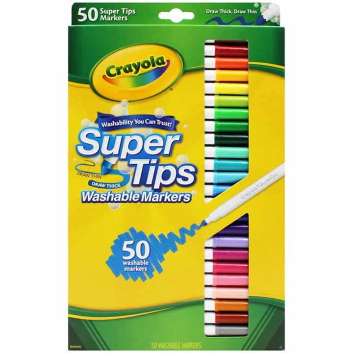 Hộp Bút Lông Màu Super Tips Washable Markers - 50 Màu - Crayola-585050 - Ảnh 1