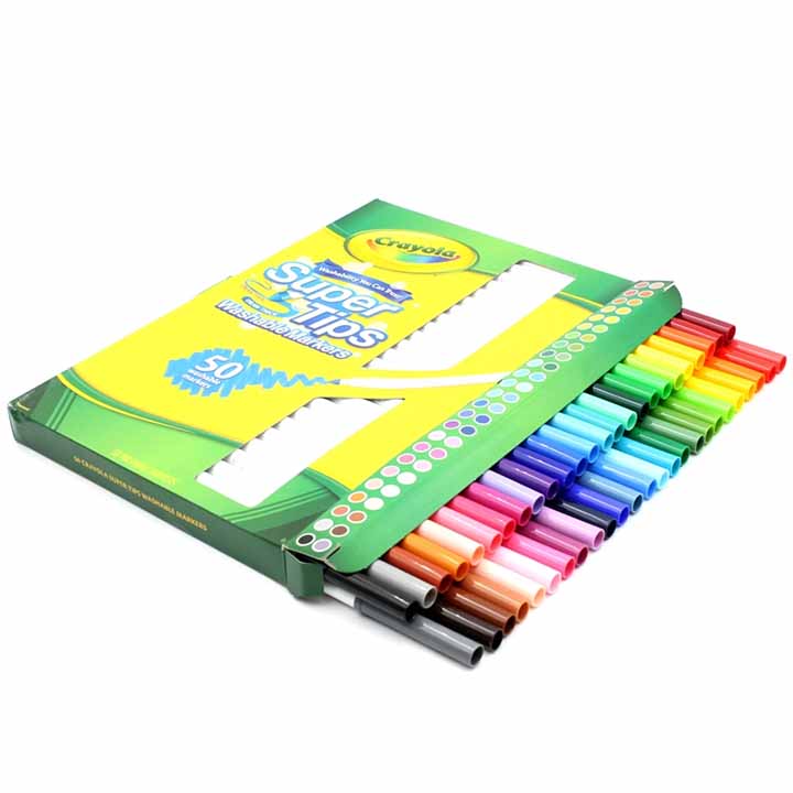 Hộp Bút Lông Màu Super Tips Washable Markers - 50 Màu - Crayola-585050 - Ảnh 2