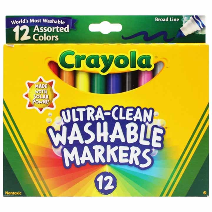 Hộp Bút Lông Màu Ultra Clean Washable Markers - 12 Màu - Crayola-587812
