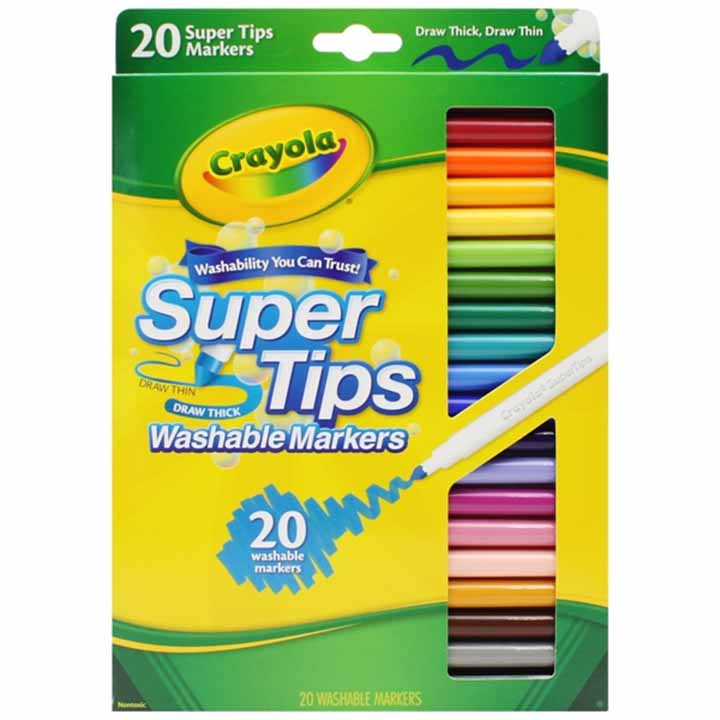 Hộp Bút Lông Màu Super Tips Washable Markers - 20 Màu - Crayola-588106 - Ảnh 1
