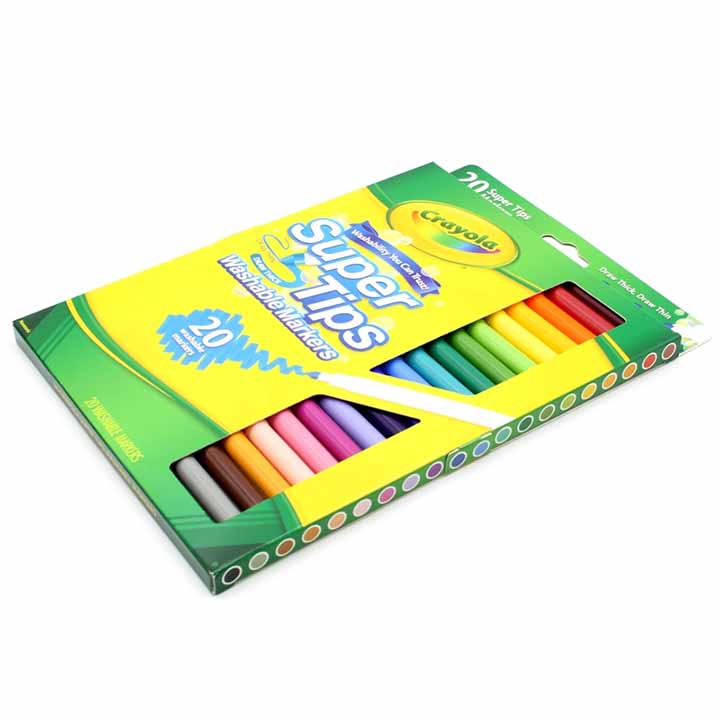 Hộp Bút Lông Màu Super Tips Washable Markers - 20 Màu - Crayola-588106 - Ảnh 2