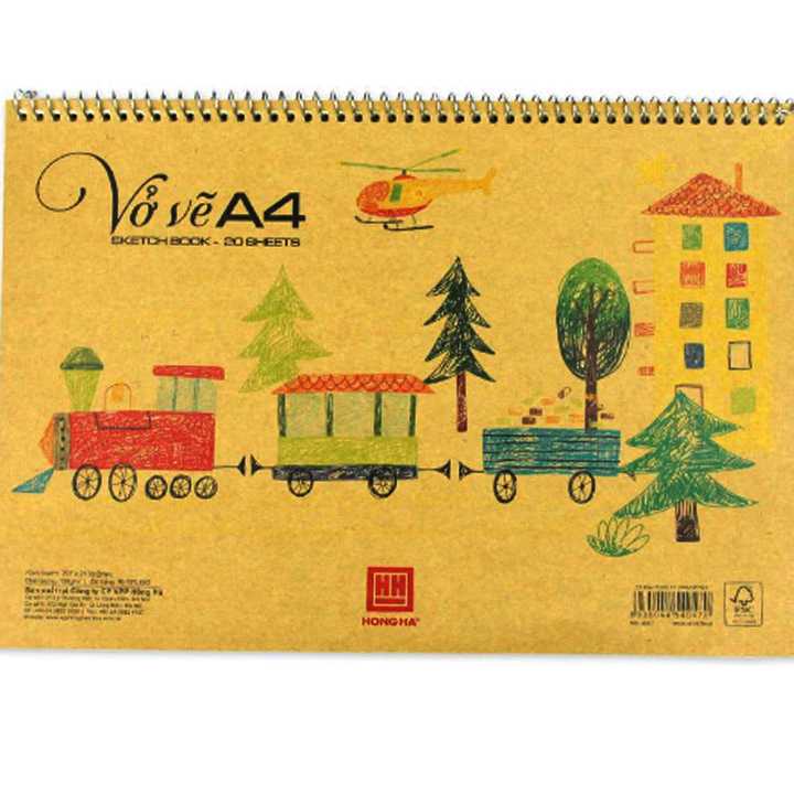 Vở Vẽ Lò Xo ECO A4 20 Tờ Hồng Hà - 4947