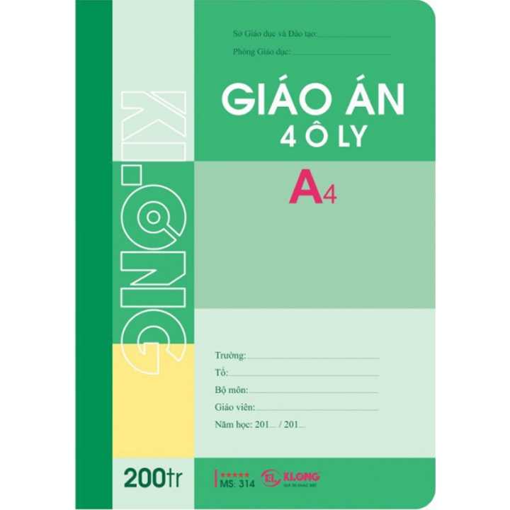 Sổ Giáo Án 4 Ô Ly - MS314