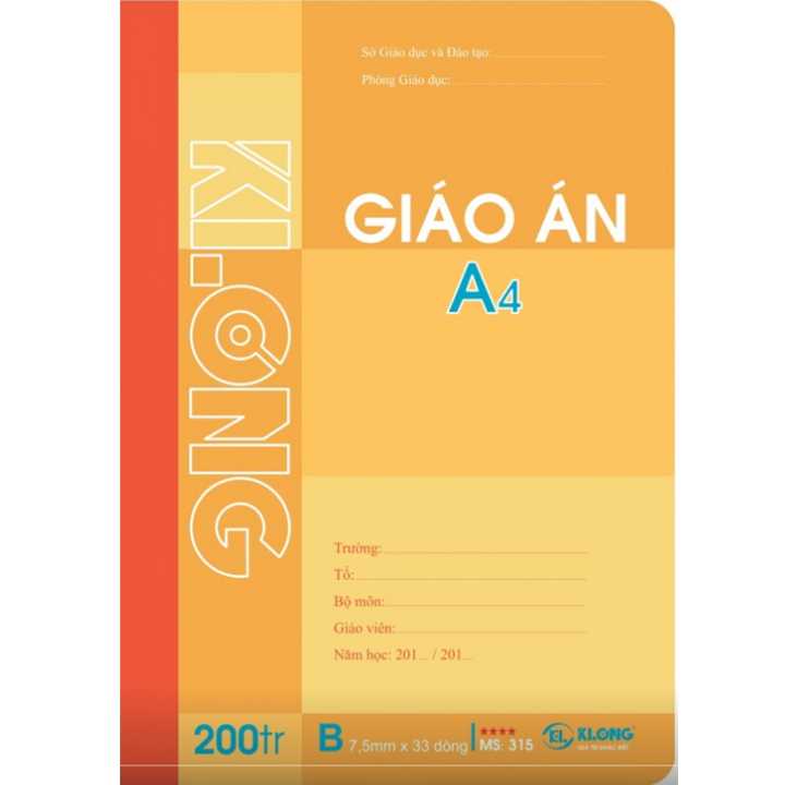 Sổ Giáo Án A4 - 200 Trang - MS315