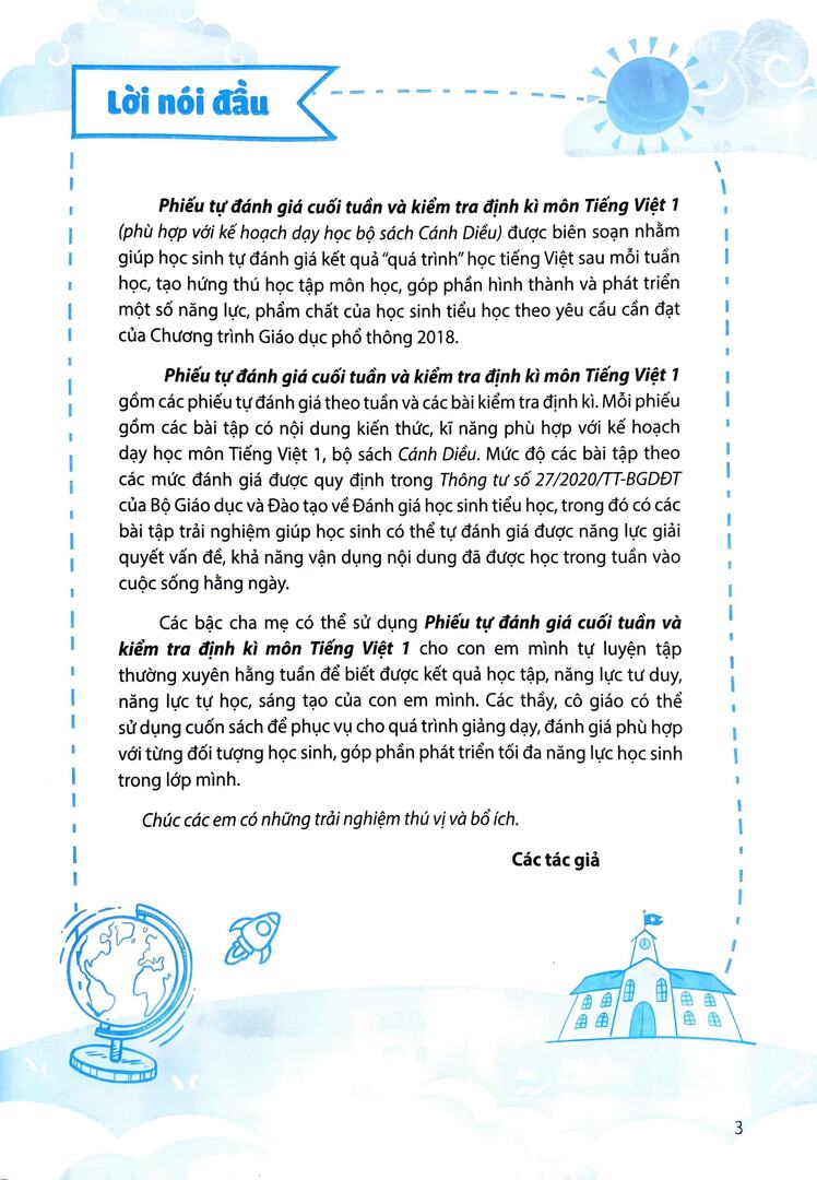 Phiếu tự đánh giá cuối tuần và kiểm tra định kì môn Tiếng Việt 1 (bộ sách Cánh Diều) - Ảnh 2