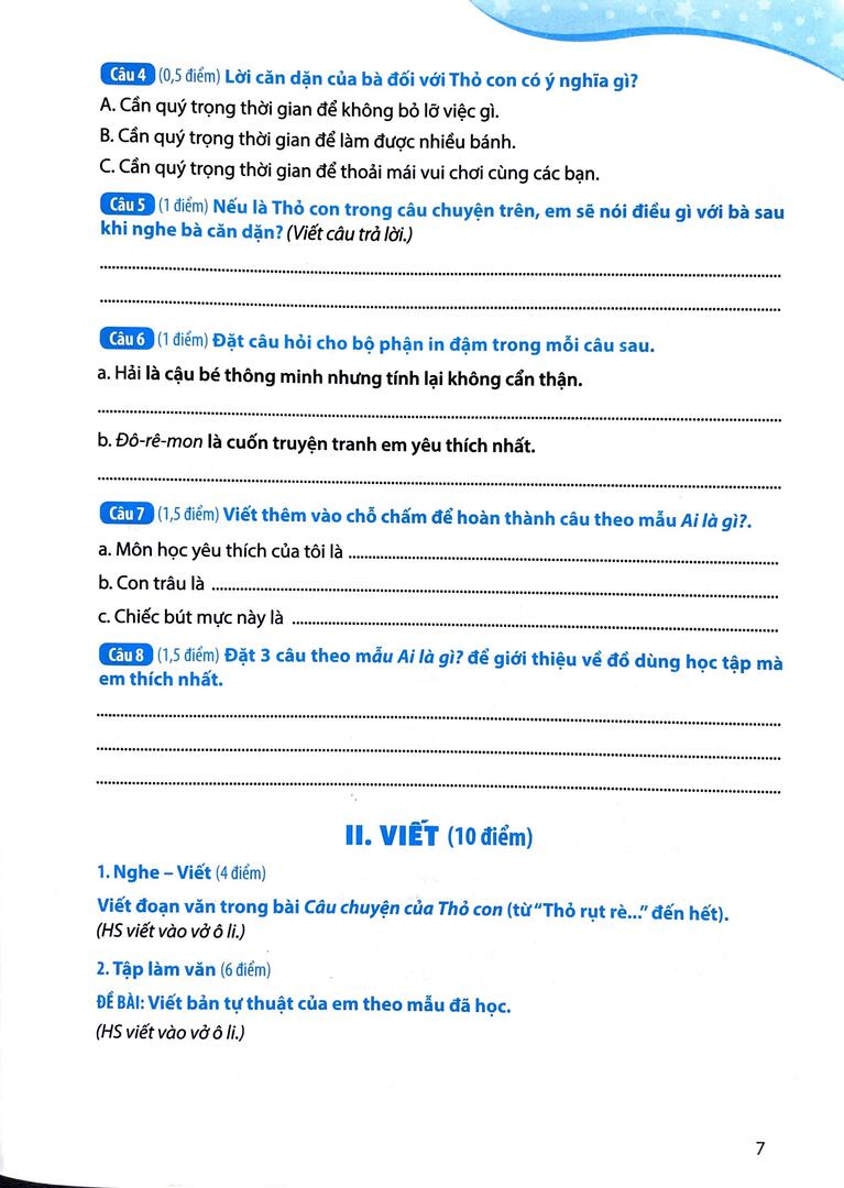 Phiếu tự đánh giá cuối tuần và kiểm tra định kì môn Tiếng Việt 2 (bộ sách Cánh Diều) - Ảnh 5