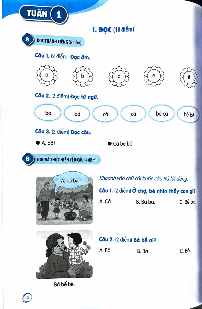 Phiếu tự đánh giá cuối tuần và kiểm tra định kì môn Tiếng Việt 1 (Kết nối tri thức ) - Ảnh 2
