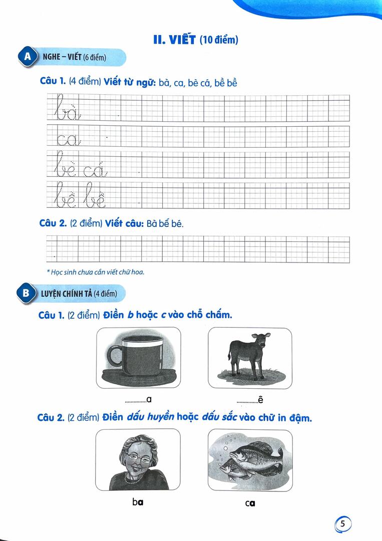 Phiếu tự đánh giá cuối tuần và kiểm tra định kì môn Tiếng Việt 1 (Kết nối tri thức ) - Ảnh 3