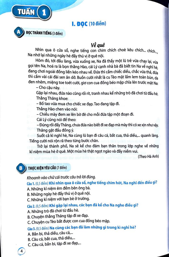 Sách Phiếu tự đánh giá cuối tuần và kiểm tra định kì môn Tiếng Việt 3 ( bộ sách Kết Nối tri thức ) - Ảnh 2