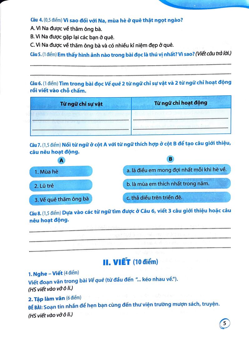 Sách Phiếu tự đánh giá cuối tuần và kiểm tra định kì môn Tiếng Việt 3 ( bộ sách Kết Nối tri thức ) - Ảnh 3