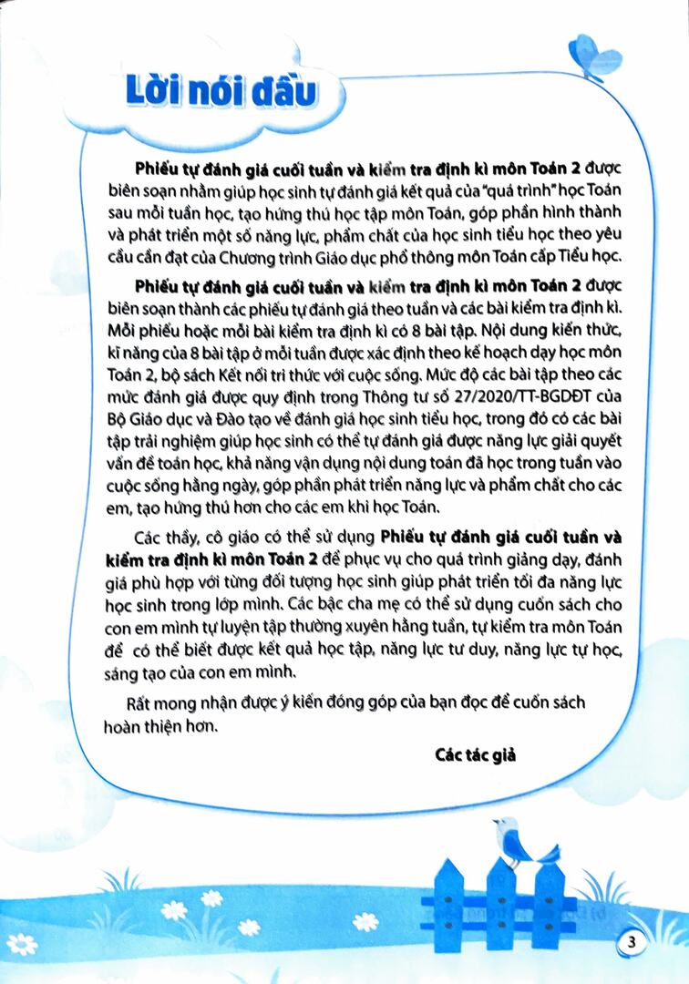 Phiếu tự đánh giá cuối tuần và kiểm tra định kì môn Toán 2 (Kết nối tri thức với cuộc sống) - Ảnh 1