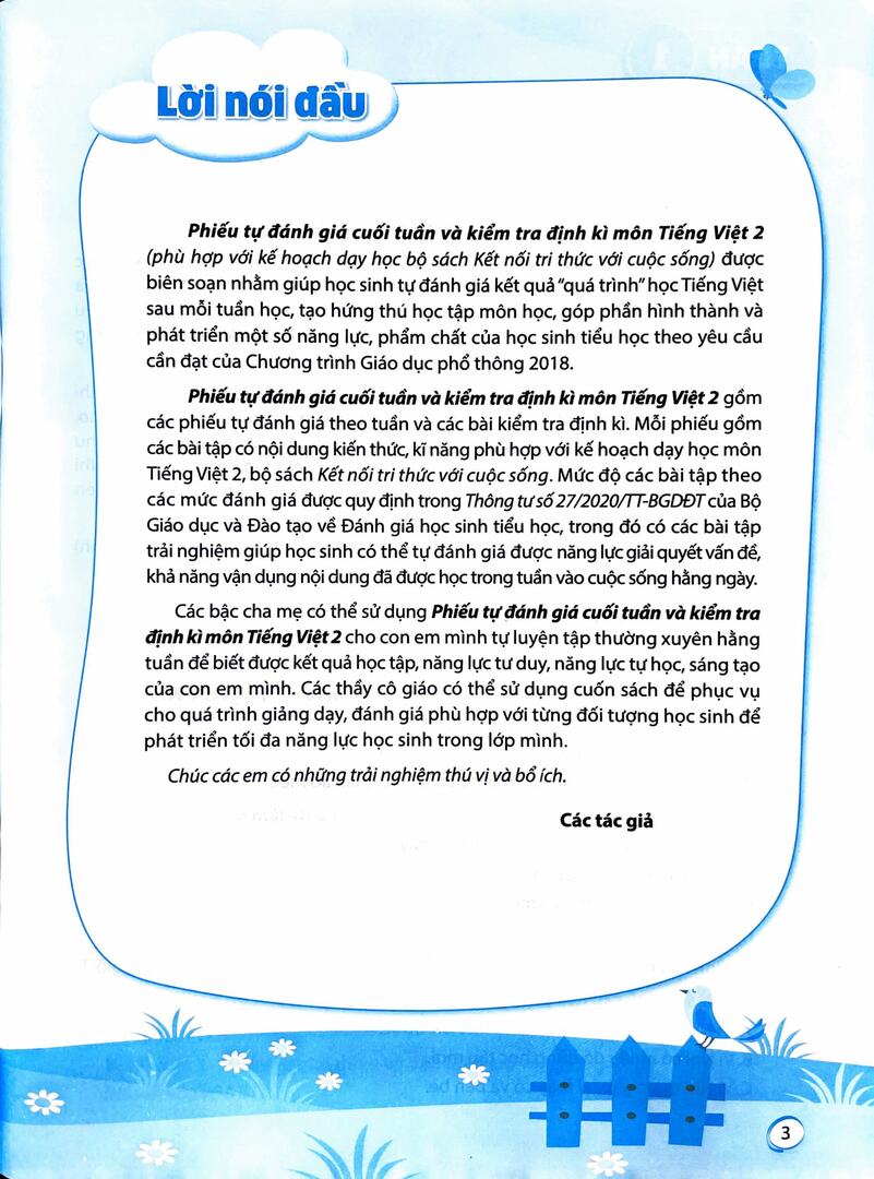 Phiếu tự đánh giá cuối tuần và kiểm tra định kì môn Tiếng Việt 2 ( Kết nối tri thức với cuộc sống) - Ảnh 1
