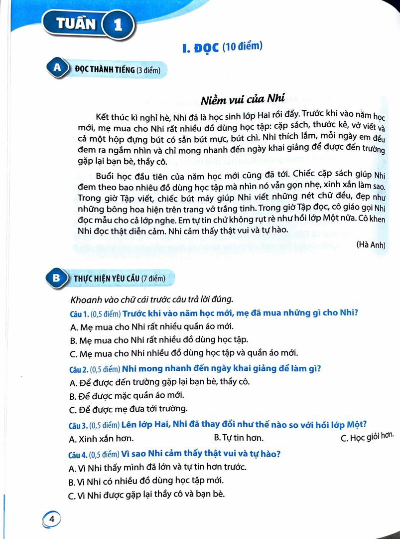 Phiếu tự đánh giá cuối tuần và kiểm tra định kì môn Tiếng Việt 2 ( Kết nối tri thức với cuộc sống) - Ảnh 2