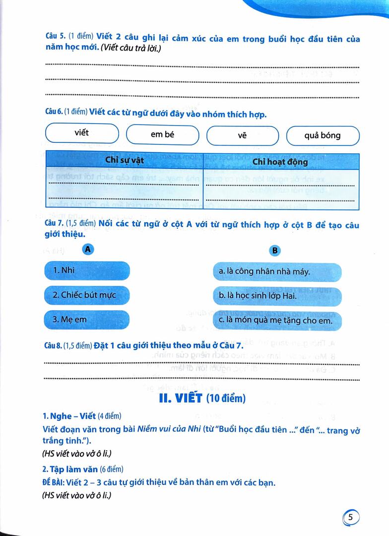 Phiếu tự đánh giá cuối tuần và kiểm tra định kì môn Tiếng Việt 2 ( Kết nối tri thức với cuộc sống) - Ảnh 3